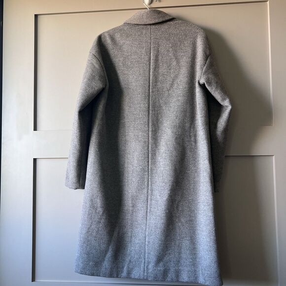Madewell Elmcourt Blanket Long Coat Women Small Gray Wool Button Preppy Academia - Picture 2 of 14